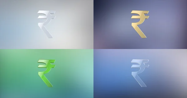 Rupia india 3d icono sobre fondo de gradiente —  Fotos de Stock