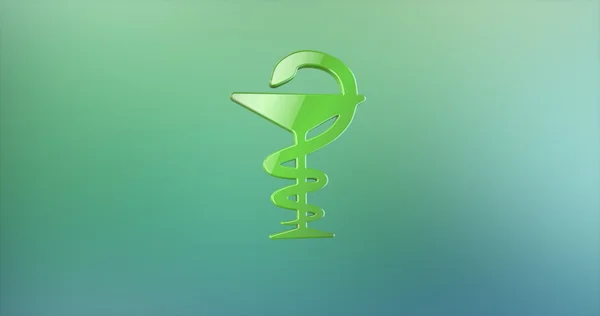 Tıp yılan renk gradyan arka planı üzerinde 3d simgesi