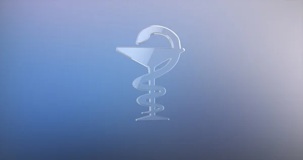 医学蛇ガラス グラデーションの背景の 3 d アイコン — ストック写真