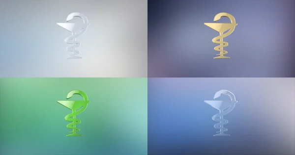 Geneeskunde Snake 3D-pictogram op de achtergrond met kleurovergang — Stockfoto