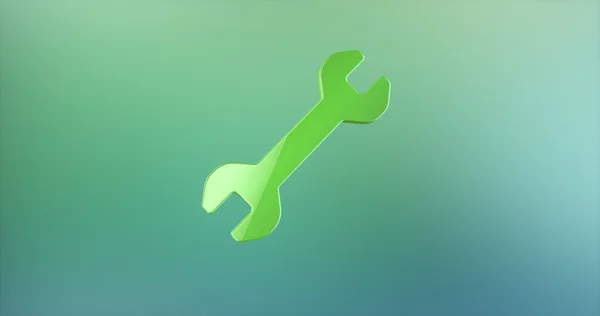İngiliz anahtarı renk gradyan arka planı üzerinde 3d simgesi