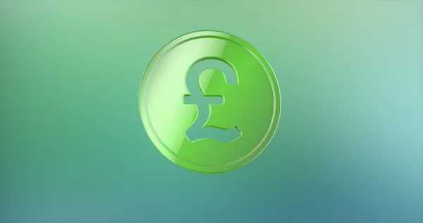 Mince Velké Británie libra barva 3d ikonu na pozadí s přechodem — Stock fotografie