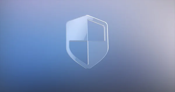 Defend Shield Glass 3d Icon on gradient background — Stock Photo, Image