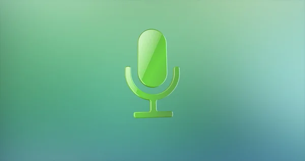 Mikrofonen färg 3d ikonen på tonad bakgrund — Stockfoto