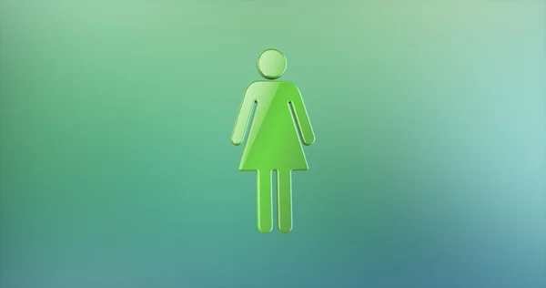 Frauen Farbe 3D-Symbol auf Farbverlauf Hintergrund — Stockfoto