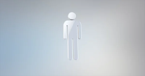 Homme blanc Icône 3d sur fond de gradient — Photo