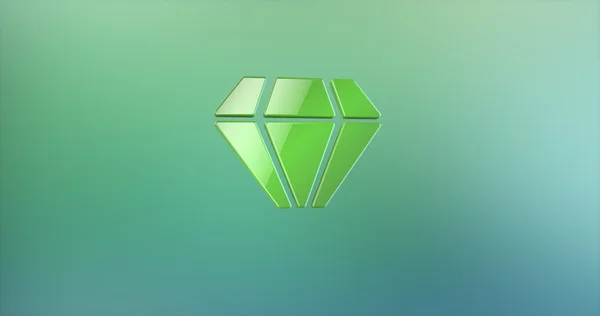 Diamond Gem kleur 3D-pictogram op de achtergrond met kleurovergang — Stockfoto