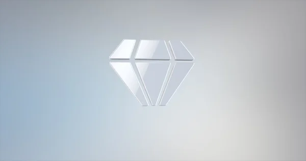 钻石宝石白色渐变背景上的 3d 图标 — 图库照片