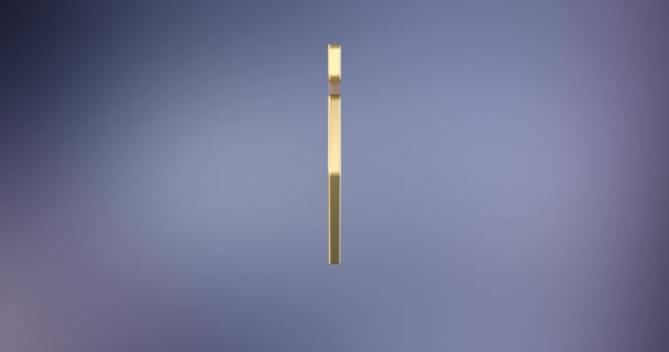 Wieczne pióro stalówka złota 3d ikona — Wideo stockowe
