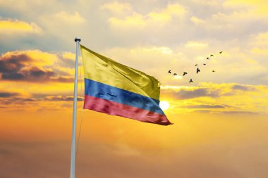 3d gündoğumu metnin için kopya alanı olan Kolombiya bayrağı