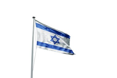 İsrail bayrağı, kırpma yolu alfa şeffaflığı ile izole