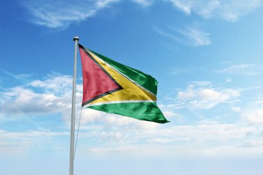 Gökyüzü arka planında guyana bayrağı.
