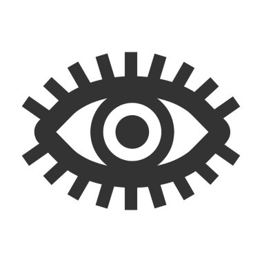 Kirpikli göz. Siteler, uygulamalar, kağıt ve kumaş üzerine yazdırma için vektör Simgesi.