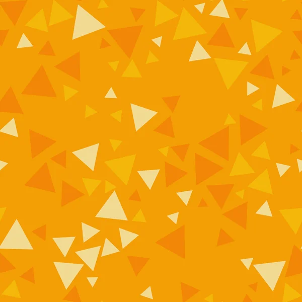 Trekanter Orange Nyanser Och Orange Bakgrund Geometriskt Sömlöst Mönster Abstraktion — Stock vektor