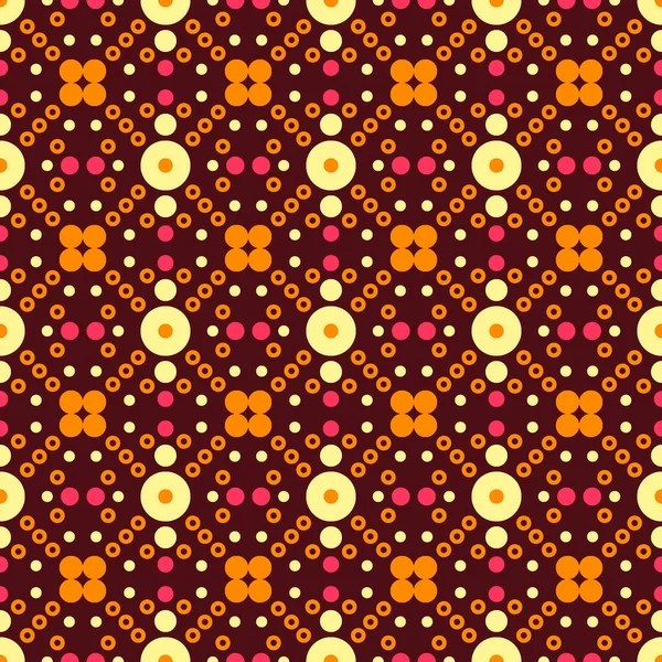 Modèle Abstrait Sans Couture Contraste Figures Géométriques Cercles Anneaux Orange — Image vectorielle