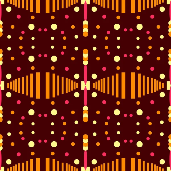 Modèle Abstrait Sans Couture Contraste Chiffres Géométriques Orange Jaune Rose — Image vectorielle