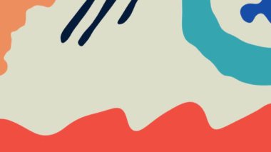 Döngülü arka plan. Renkli soyut karalama şekilleri. Güzel soyut tasarım renk 4K video dokusu. Başlık, uygulamalar, sosyal medya, 3840x2160 UHD TV için sakin renkler.