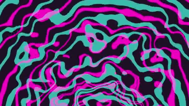 Looped Abstract Background Liquid Oil Waves Green Purple Violet Colors — Stock Video