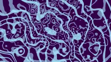 Soyut arkaplan döngüsü. Sıvı yağ dalgaları. Mavi, mor renkler. Güzel soyut tasarım 4K video dokusu. Başlık, uygulama, sosyal medya, 3840x2160 UHD TV için mavi menekşe hareket arkaplanı.