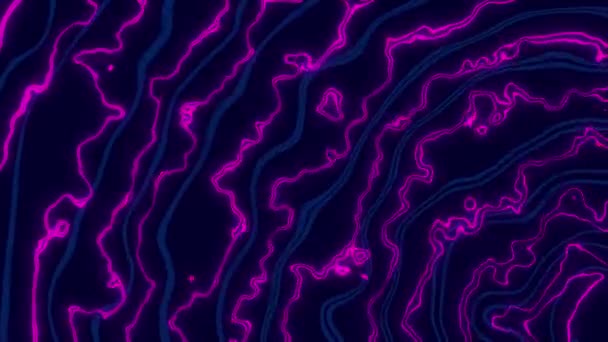 Psychedelisch Schiefer Hintergrund Glühen Flüssige Ölwellen Blaue Rosa Dunkelblaue Farben — Stockvideo