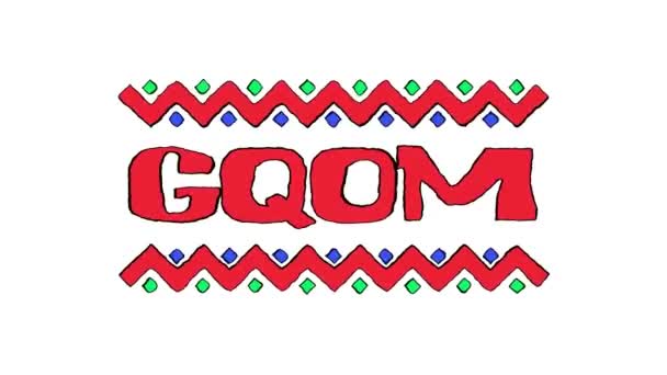 Gqom Afrikaanse Popmuziek Stijl Animatie Tekst Video Rode Letters Element — Stockvideo