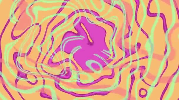 Psychedelisch Schiefer Hintergrund Flüssige Ölwellen Orange Grün Lila Rosa Schöne — Stockvideo