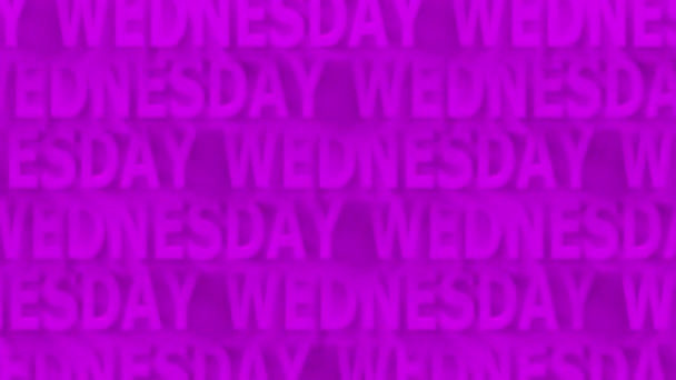 星期三 动态文本循环的背景 4K视频 左右移动的字 紫红的颜色 本周三发布了4K的时尚广告 通知等背景资料 — 图库视频影像