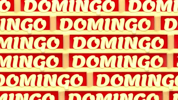 Domingo Spanish Sunday Kinetic Text Looped Background Video Words Moving — 图库视频影像