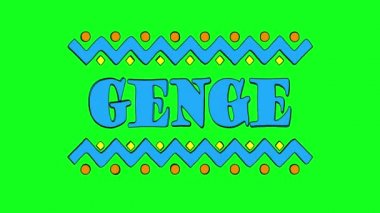 Genge African müzik tarzı. 4K renkli video. Yeşil ekran arka planında animasyon metni, kroma anahtarı. Afrika pop müzik Genge unvan konseri, ulusal müzik festivali, yayın, sosyal medya, podcast reklamı.