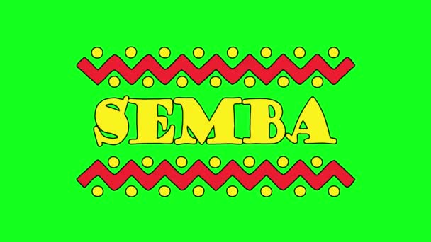 Semba African Music Style Color Video Animation Text Green Screen — Stock Video