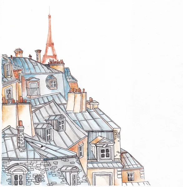 Paris çatılar — Stok fotoğraf