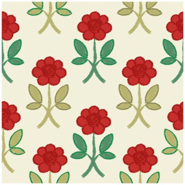Basit çiçekli nakış deseni, temiz çizgili sanat gülleri ve minimum vektör çizgileriyle kusursuz bir şekilde takip edilmesi kolay, tekrarlanan dekoratif sanat eserleri için.