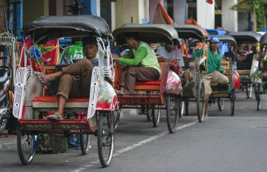 Trishaw veya Becak Yogyakarta kasaba