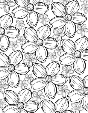 Kusursuz tek renkli çiçekli desen.