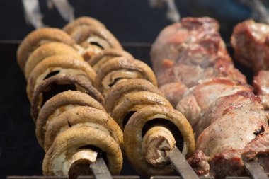 Alan mantar bir barbekü ızgara