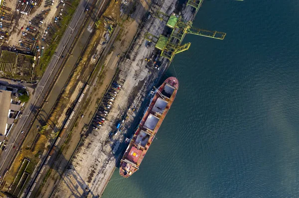Schip Haven Van Santos Sao Paulo Brazilië Van Bovenaf Gezien — Stockfoto