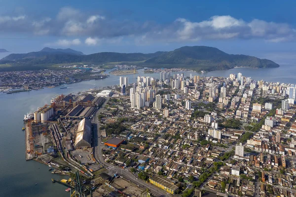 Vista Aérea Porto Santos São Paulo Brasil — Fotografia de Stock