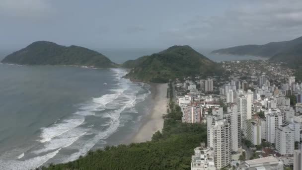 Pláž Guaiuba Guaruja Sao Paulo Brazílie Shora — Stock video