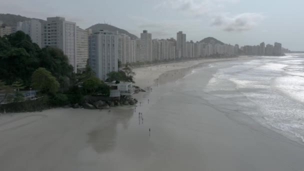 Pláž Asturias Guaruja Sao Paulo Brazílie Shora Vidět Postupuje Vpřed — Stock video