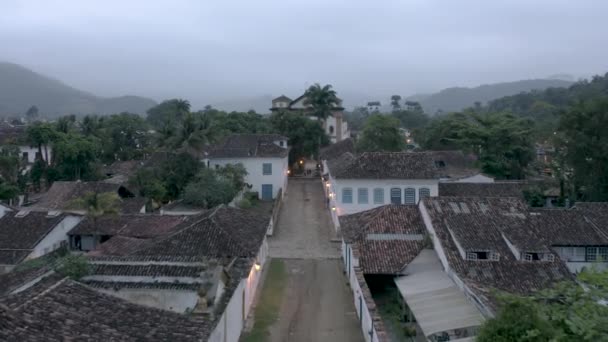 Gatan Paraty Sett Ovanifrån Rio Janeiro Brasilien Framåt — Stockvideo