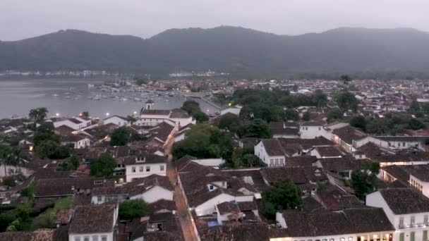 Survol Ville Paraty Crépuscule Rio Janeiro Brésil Aller Avant — Video