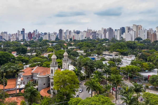 Iglesia Histórica Vista Desde Arriba Sao Paulo Brasil —  Fotos de Stock