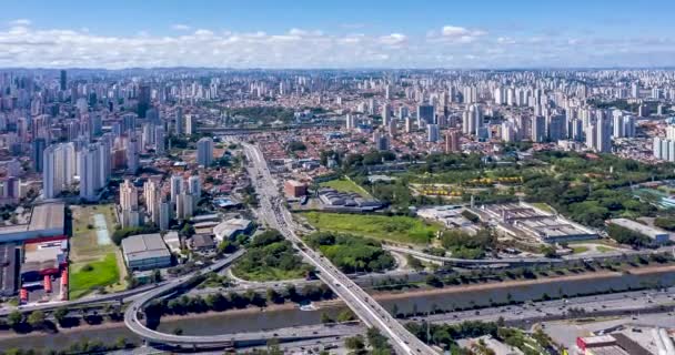 Presidente Dutra Highway Collegamento Con Marginal Tiete San Paolo Brasile — Video Stock