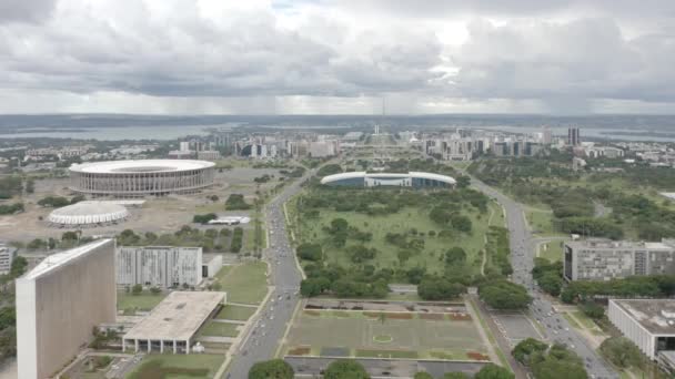 Brasilia Brazil Feb 2021 Λεωφόρος Του Μνημειακού Άξονα Στην Ομοσπονδιακή — Αρχείο Βίντεο