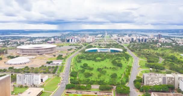 Brasilia Brazil Feb 2021 Brazíliai Szövetségi Körzet Monumentális Tengelyének Sugárútja — Stock videók