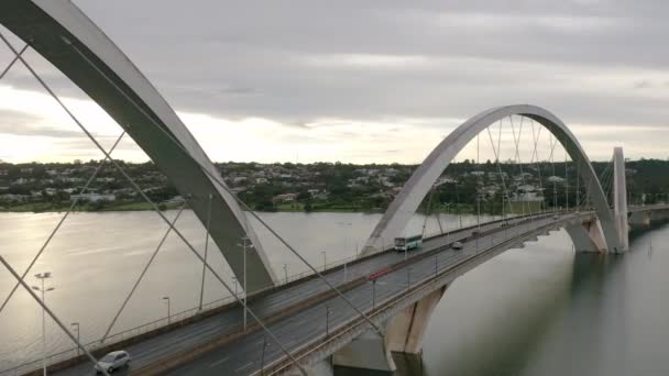 Juscelino Kubitschek Brücke Brasilia Brasilien — Stockvideo