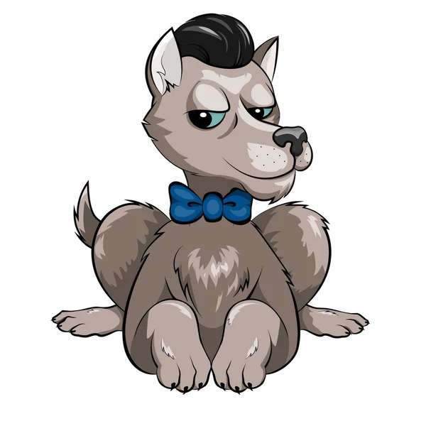 Dog with bow tie — Stock Vector