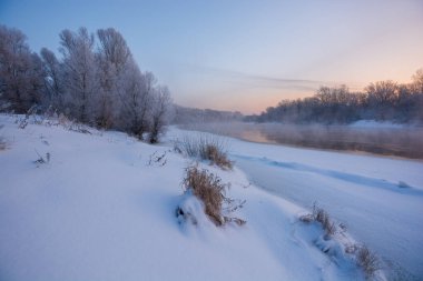 Karda kış manzarası.
