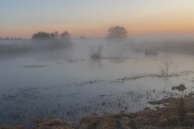Gölün üzerinde güzel bir gün batımı