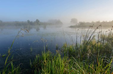 sabah sis göl kenarında